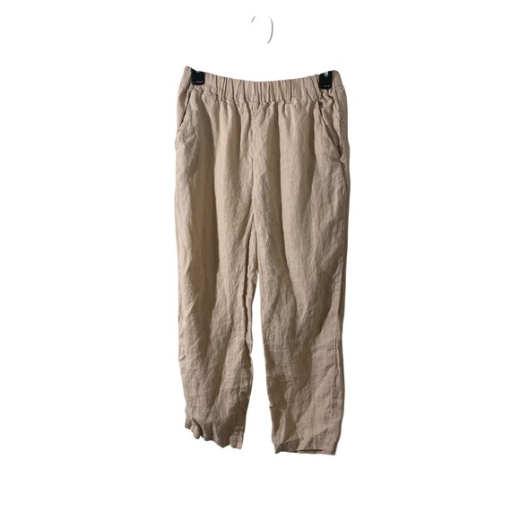 Quince Pants - Quince European Linen Wide Leg Pants Size XS Beige Beachy Resort Quiet Luxury